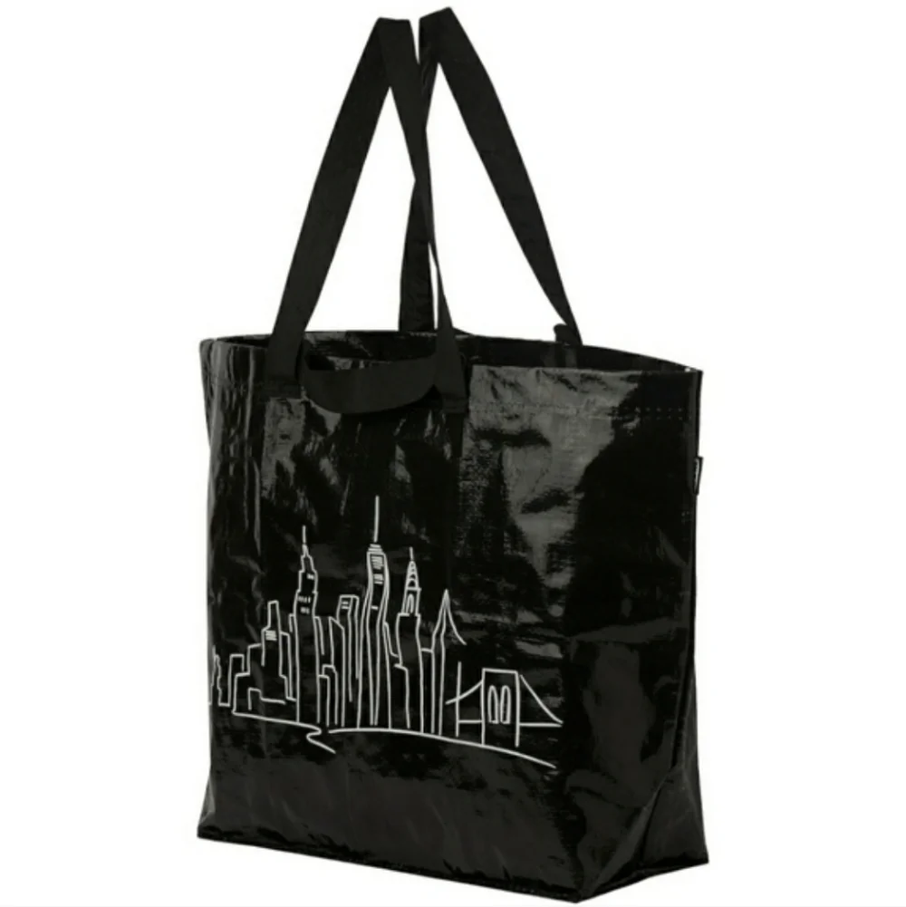 IKEA PALTKOMA Sky Scrapers Medium Shopping Tote Bag Black White